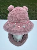 PINK TEDDY BEAR BUCKET HAT
