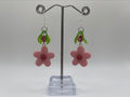 PINK & RED FLOWER LEAF EARRINGS