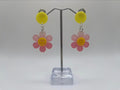 BABY PINK & YELLOW FLOWER EARRINGS