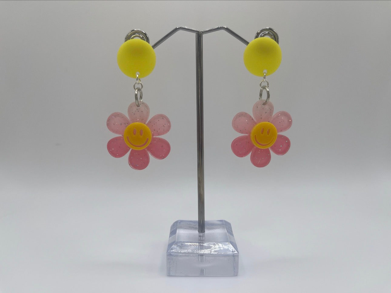 BABY PINK & YELLOW FLOWER EARRINGS