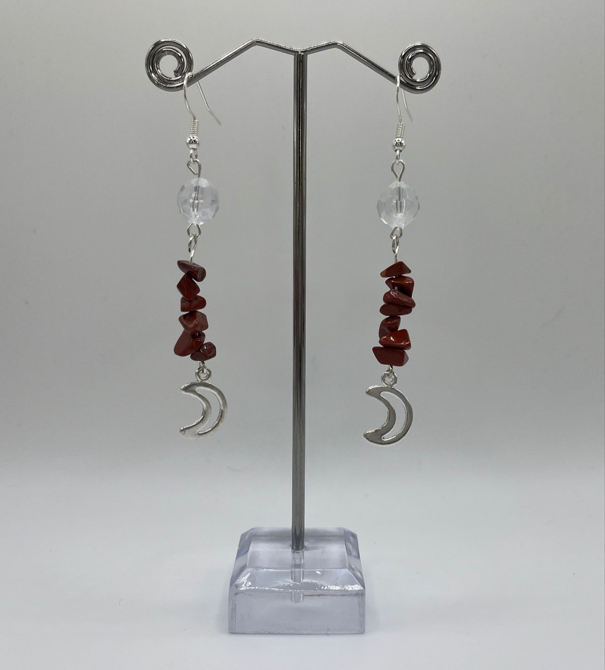 BURGUNDY MOON STONE EARRINGS