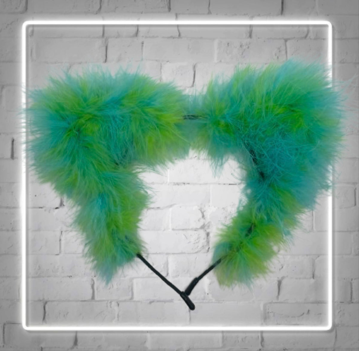 GREEN AND BLUE MIX FLUFF EARS