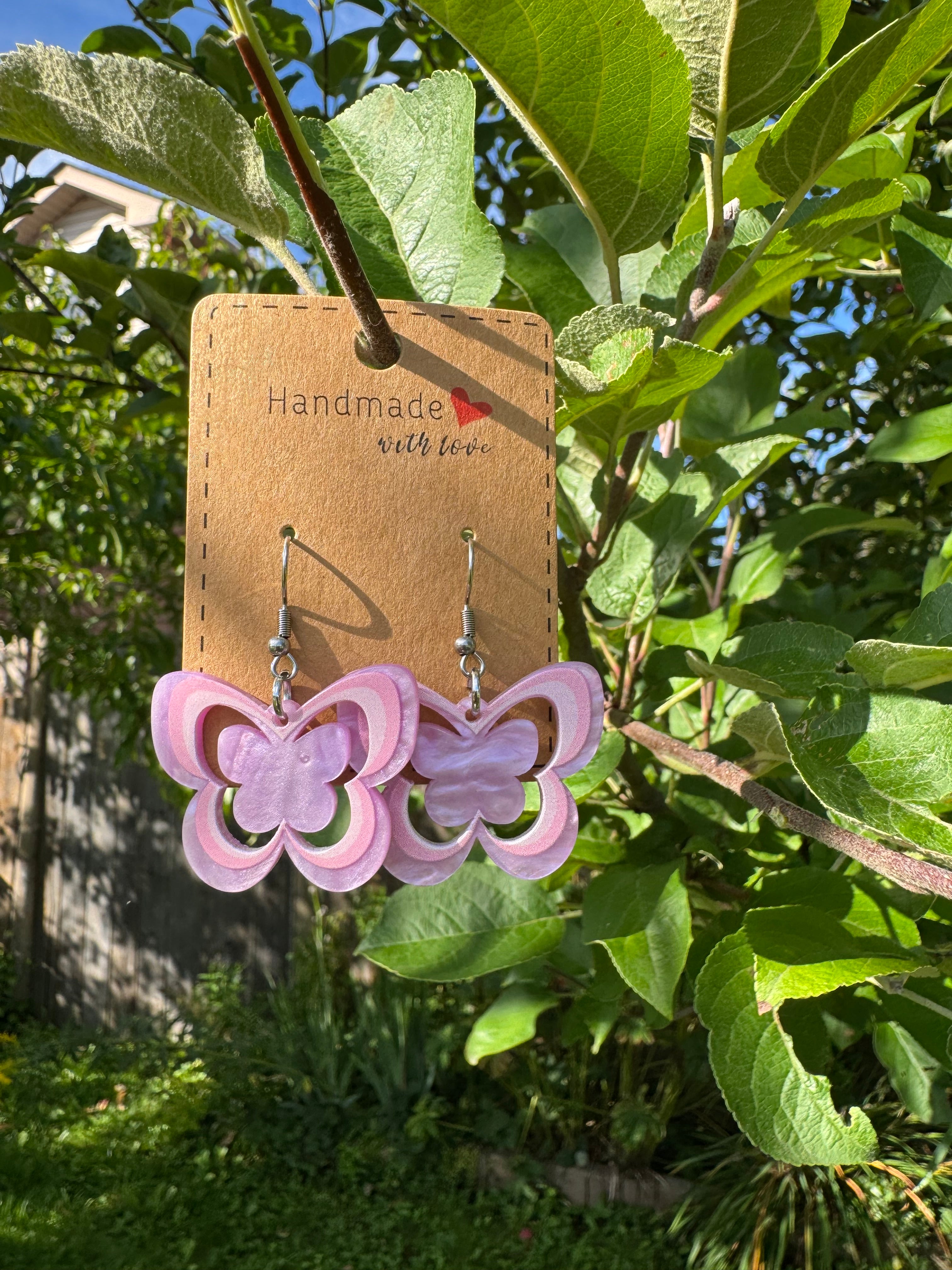 LAVENDER BUTTERFLY EARRINGS