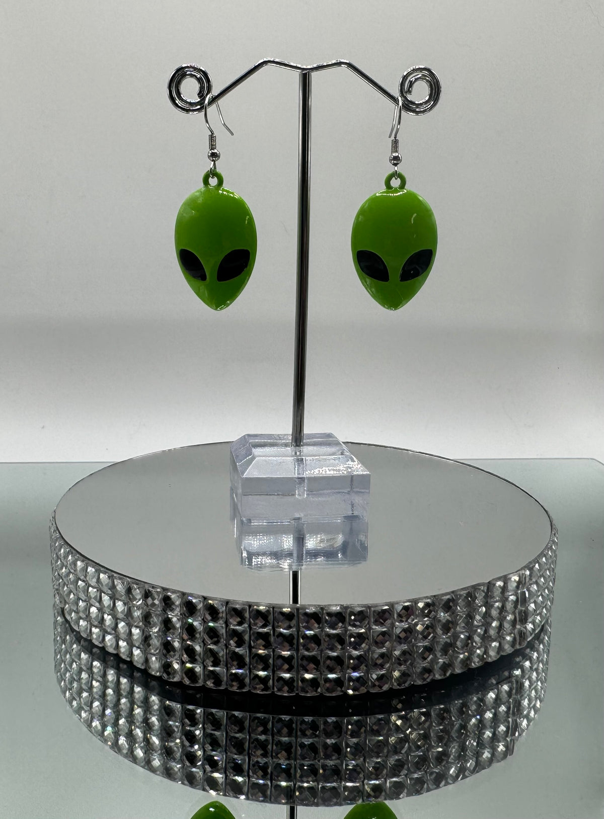 GREEN ALIEN EARRINGS