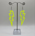 NEON GREEN LIGHTNING BOLT EARRINGS