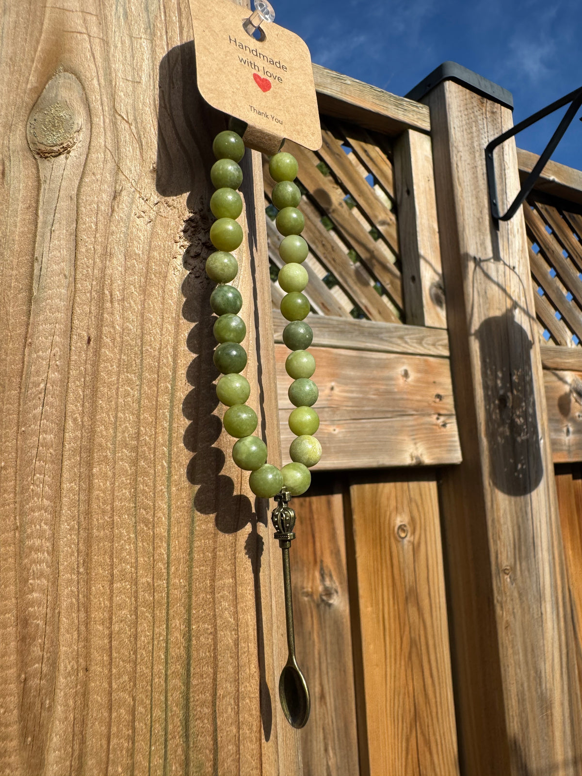 CHINESE JADE STONE BEAD BRACELET