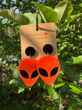 ORANGE & BLACK ALIEN EARRINGS