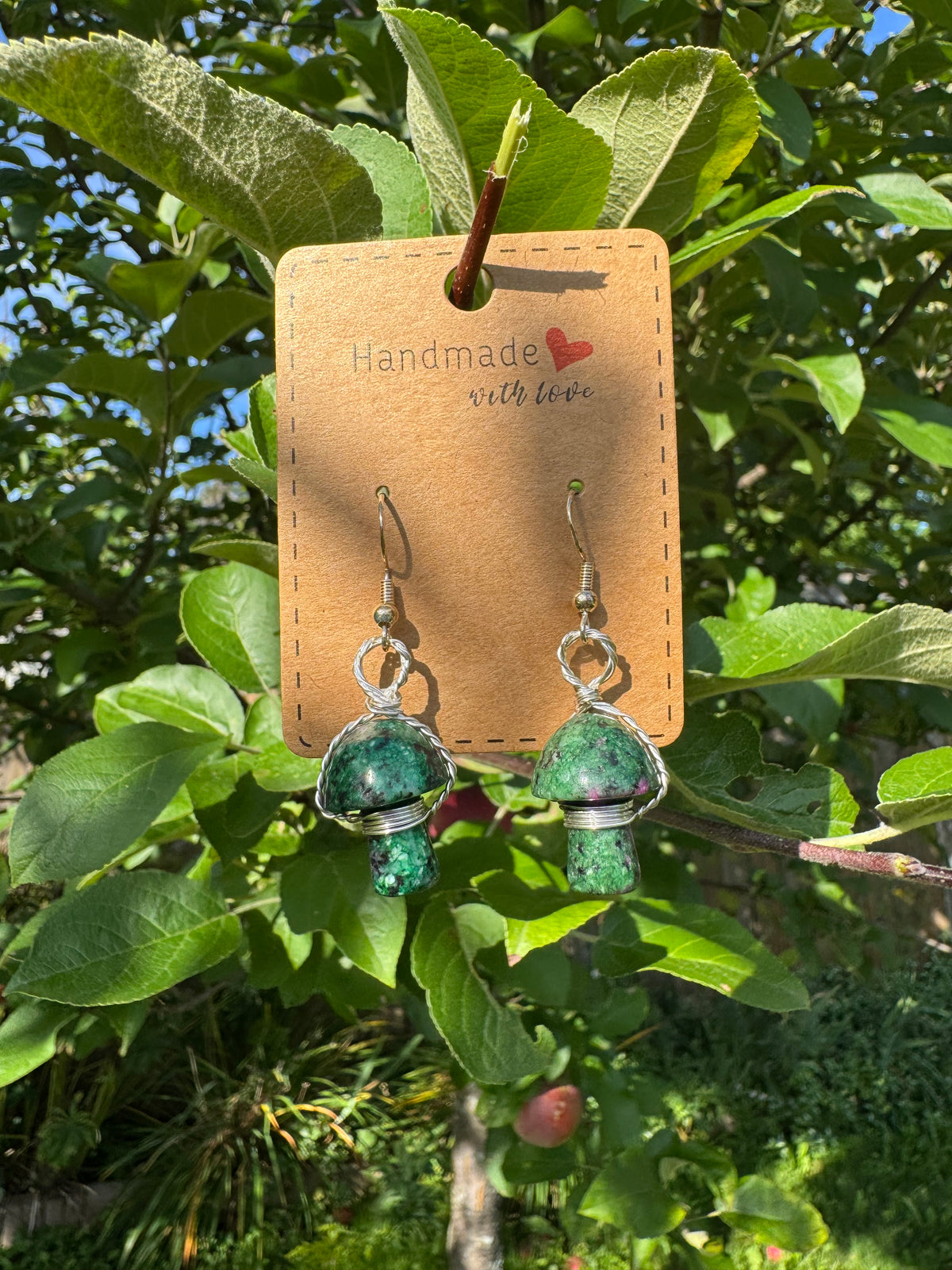PERSIAN JADE STONE MUSHROOM EARRINGS