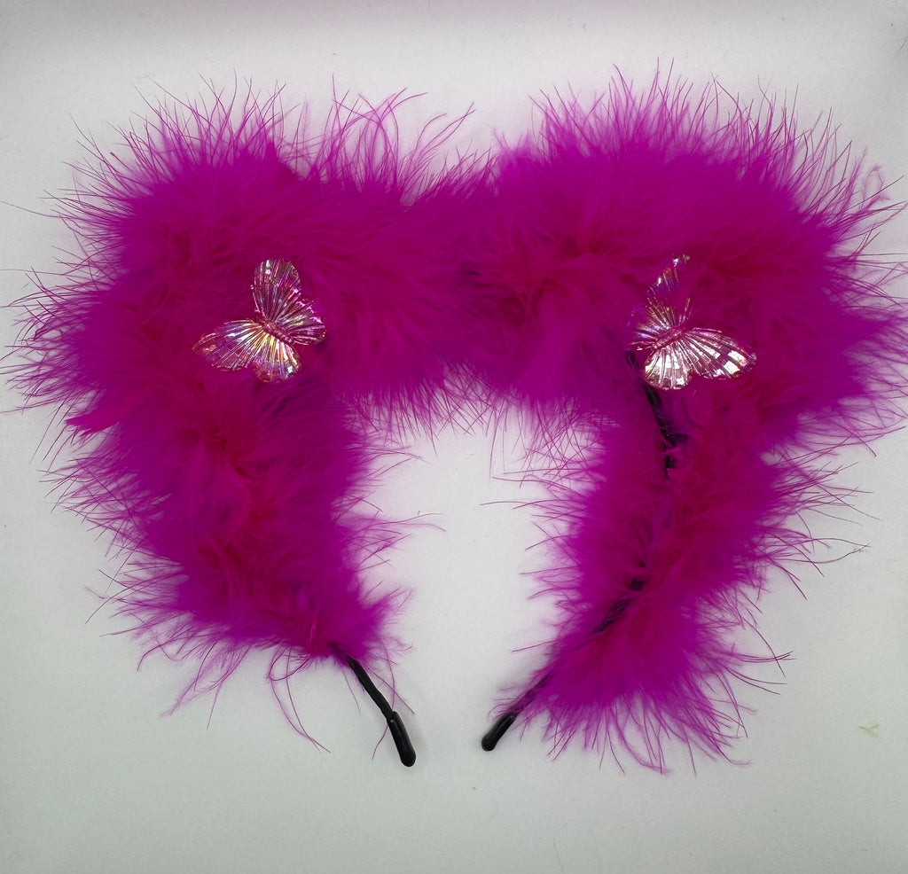 HOT PINK BUTTERFLY FLUFF EARS