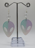 PURPLE & TURQUOISE ALIEN EARRINGS