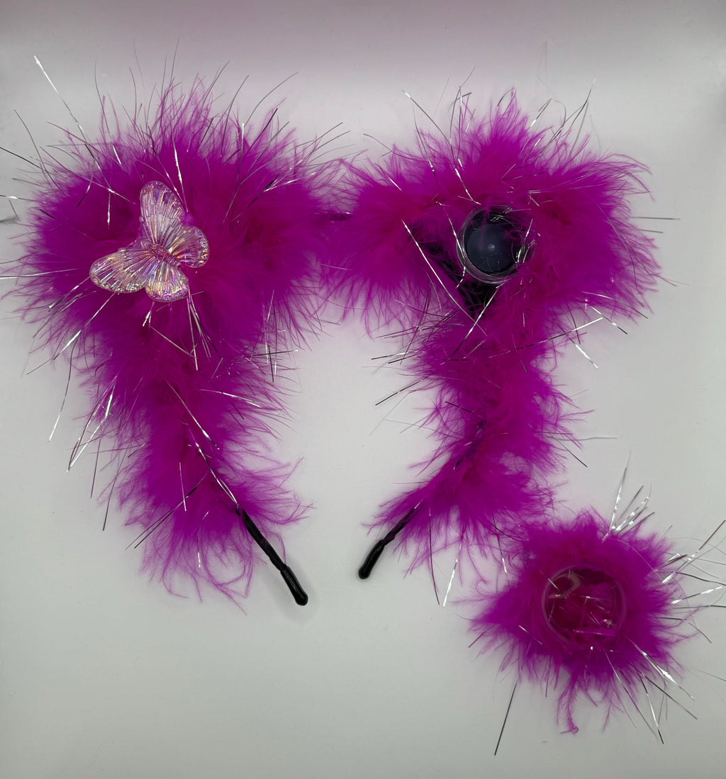BUTTERFLY HOT PINK POCKET FLUFF EARS