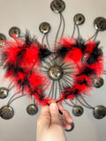 RED BLACK MIX FLUFF EARS
