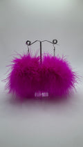 HOT PINK FLUFF EARRINGS