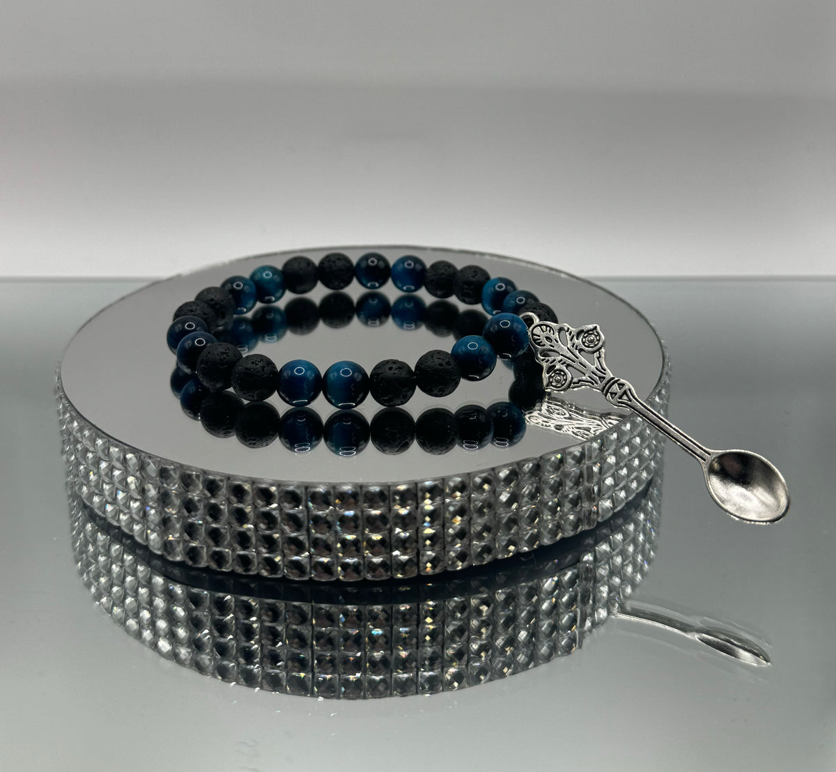 NATURAL BLACK LAVA & BLUE TIGER’S EYE