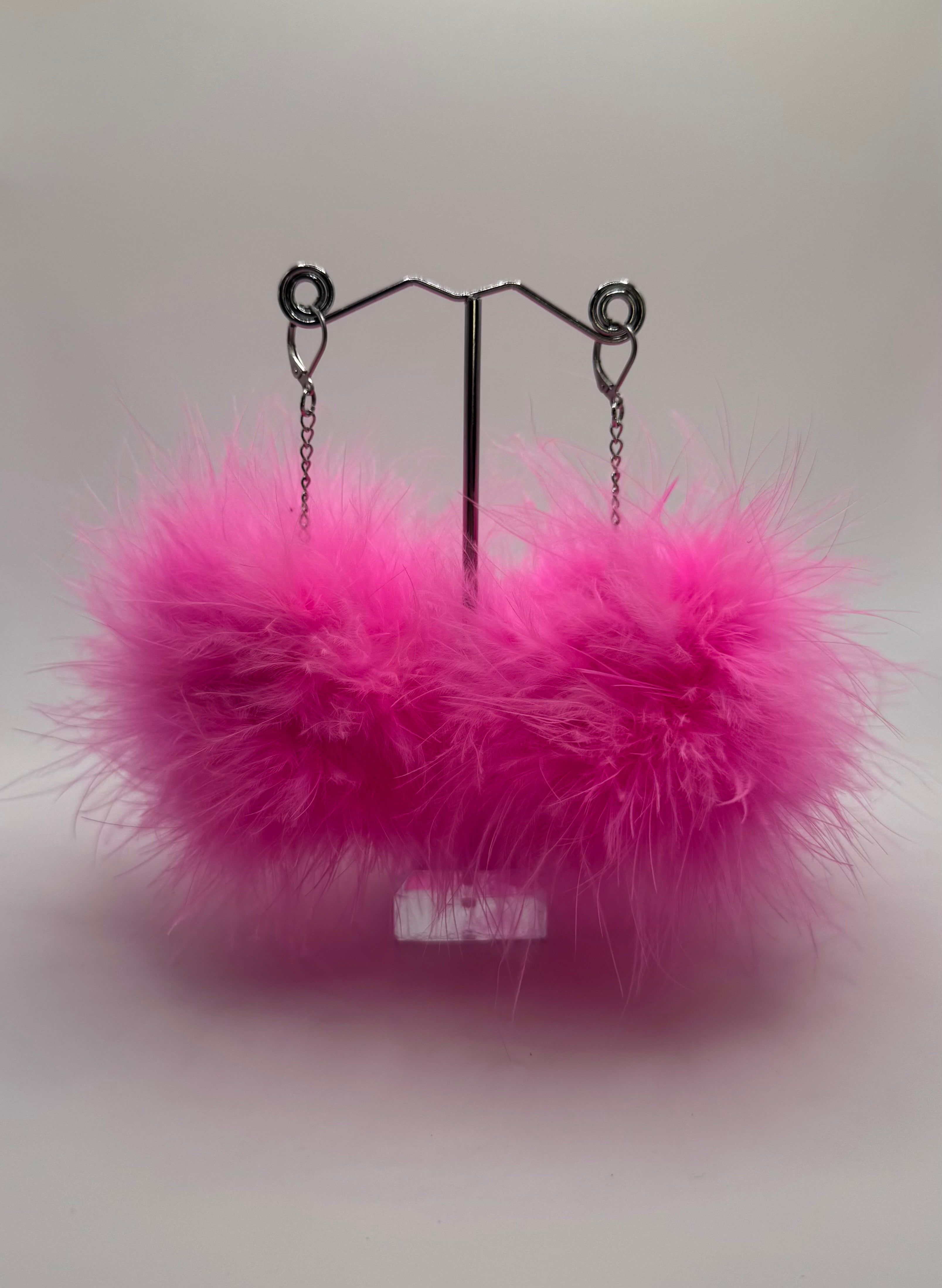 PINK FLUFF EARRINGS