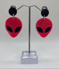 BLACK & PINK ALIEN EARRINGS