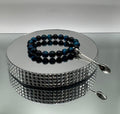 BLACK OBSIDIAN & BLUE TIGER’S EYE STONE BEAD BRACELET