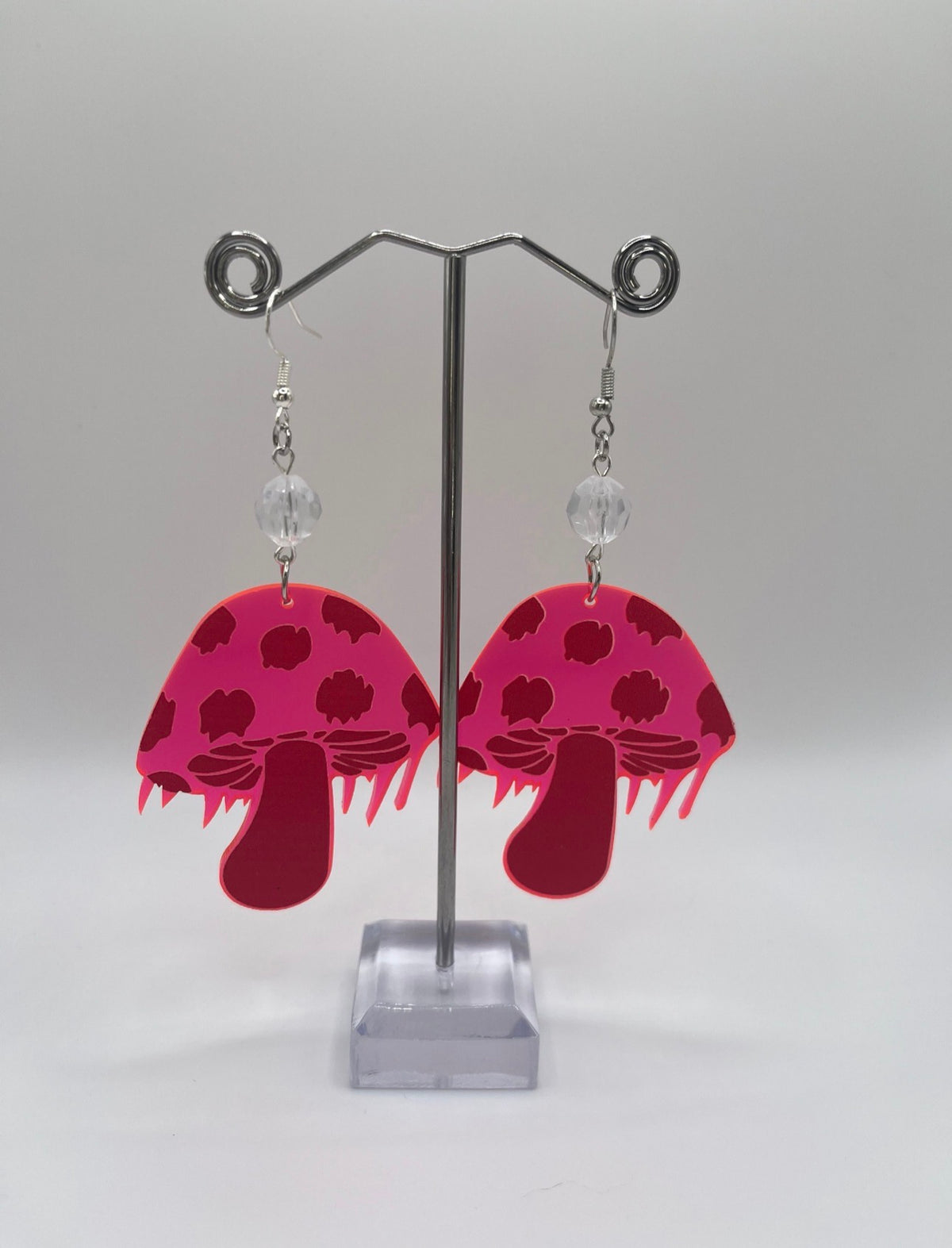 PINK MUSHROOM EARRINGS
