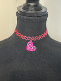 PINK HEART CHOKER