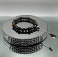 TIGER’S EYE & BLACK HEMATITE STONE BEAD BRACELET