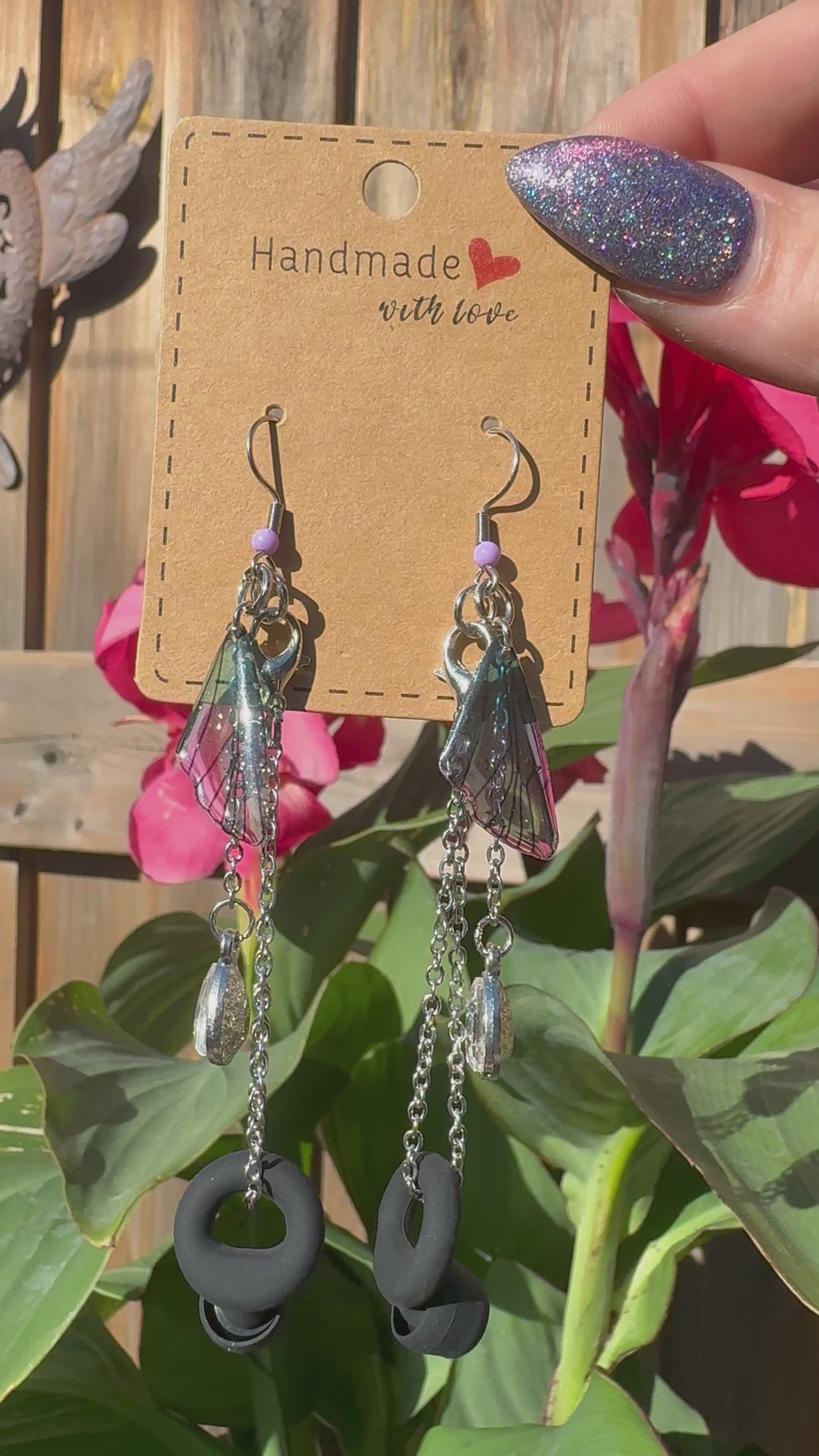 BUTTERFLY WING EARPLUG EARRINGS