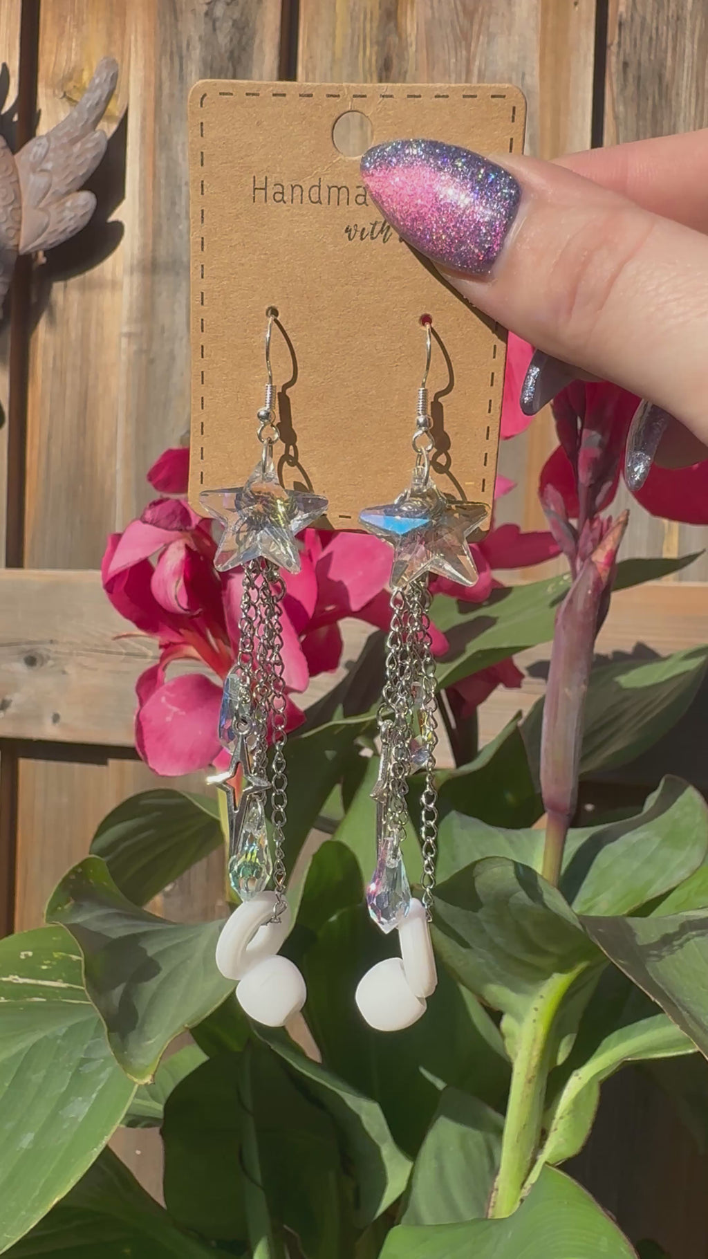 CRYSTAL STAR EARPLUG EARRINGS