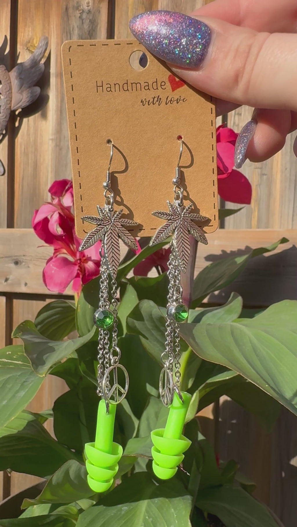 GREEN PEACE EARPLUG EARRINGS