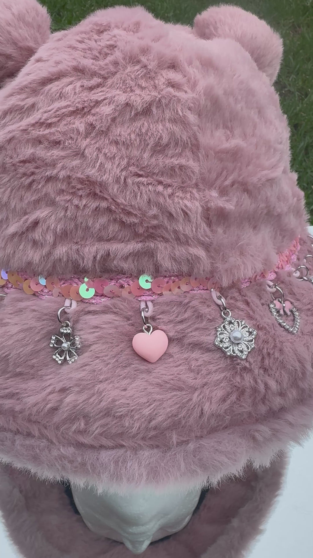 PINK TEDDY BEAR BUCKET HAT
